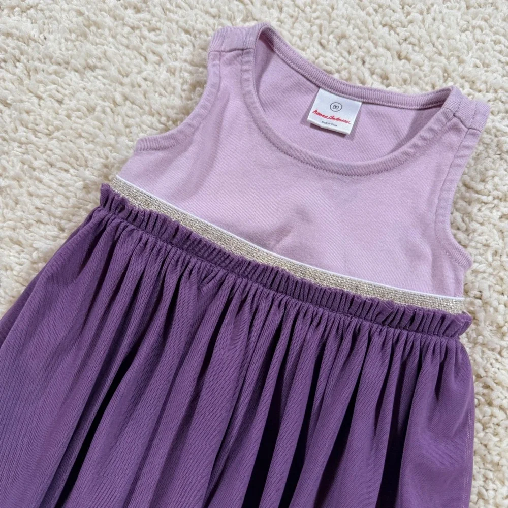 Hanna Andersson Purple Tulle Tutu Dress 18-24M Lavender Metallic Ballerina